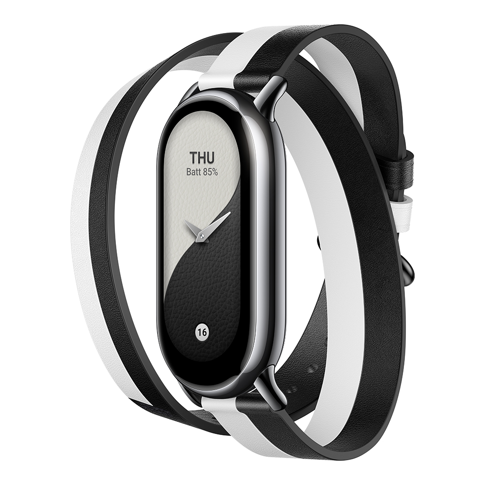 Doppelt Gewickeltes Armband für Xiaomi Smart Band 8 | Schwarz/Weiss